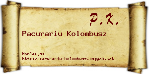 Pacurariu Kolombusz névjegykártya